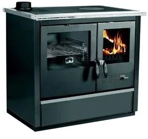 Teplovodný sporák na tuhé palivo NORTH EKO hydro čierny ľavý