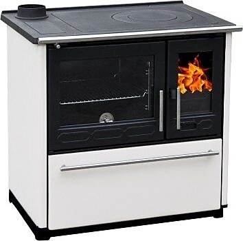 Sporák na drevo liatinový PLAMEN 850 GLAS biely ľavý