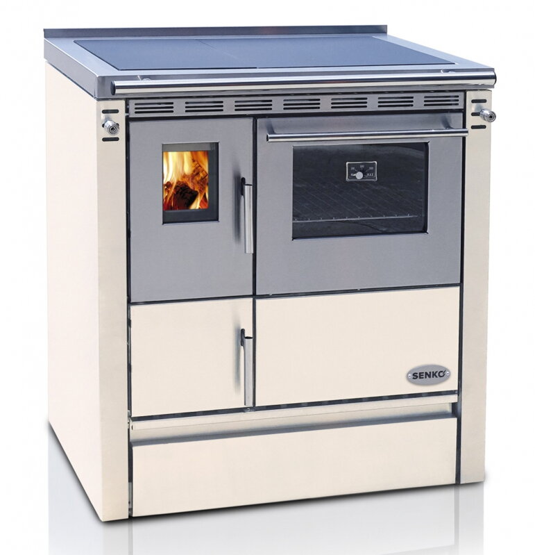 Sporák na tuhé palivo Senko SG-75 krémový