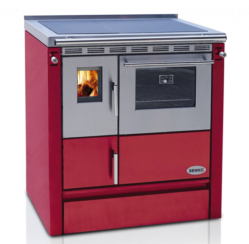 Sporák na tuhé palivo Senko SG-75 červený